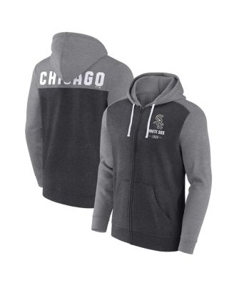 Men's Heathered Charcoal, Heathered Gray Chicago White Sox Blown Away Full-Zip Hoodie