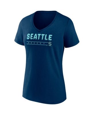 Women's Deep Sea Blue, Gray Seattle Kraken Parent 2-Pack V-Neck T-shirt Set