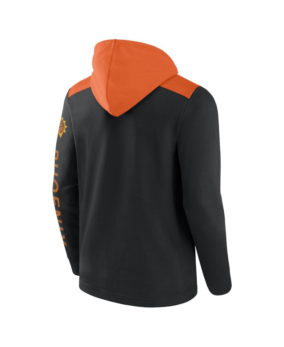 Fanatics Branded Black/orange Phoenix Suns Skyhook Colorblock Full-zip Hoodie In Black,orange