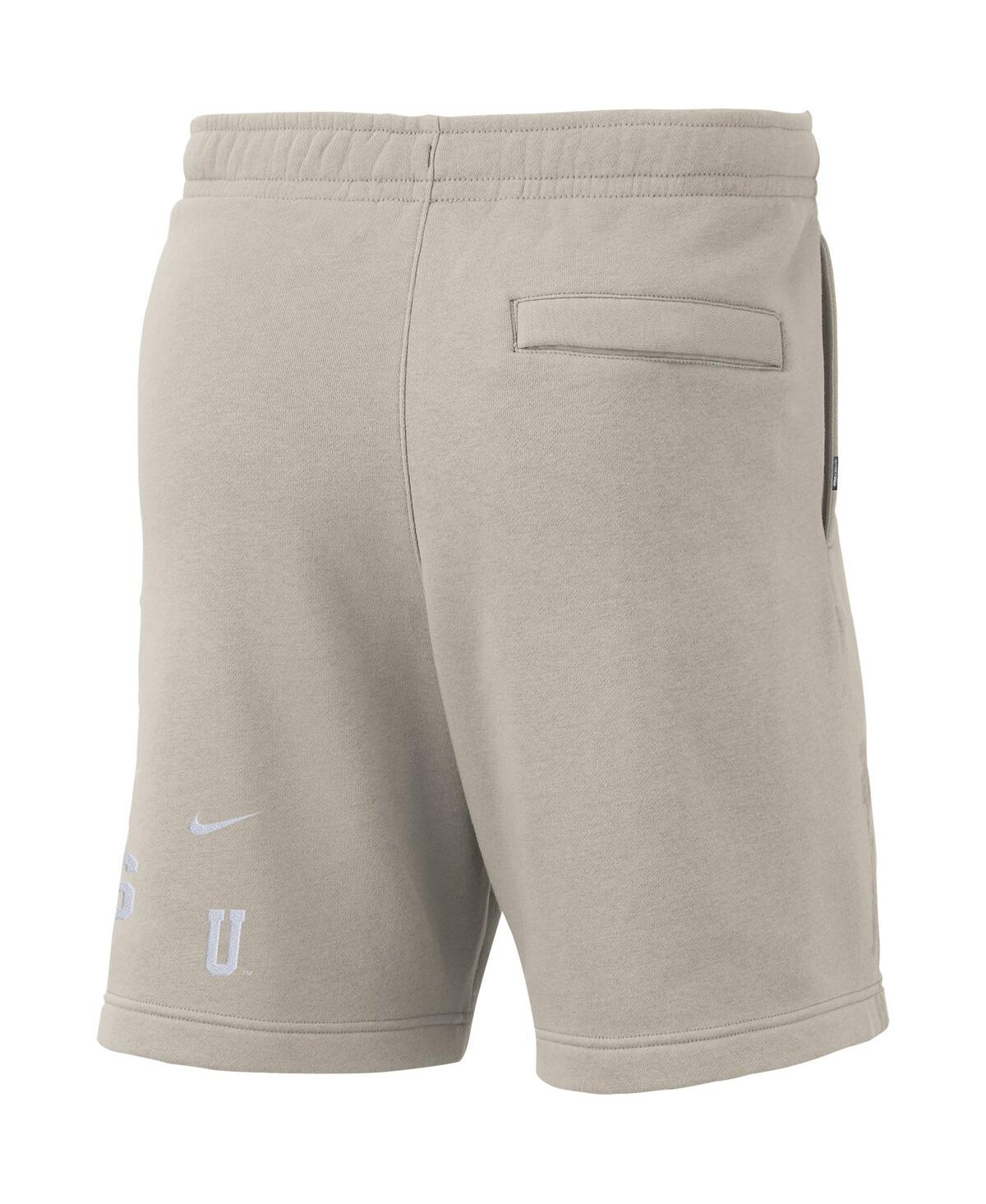 Shop Nike Men's  Cream Michigan State Spartans Fleece Shorts