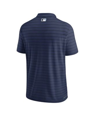 Men's Navy Tampa Bay Rays Authentic Collection Victory Striped Performance Polo Shirt