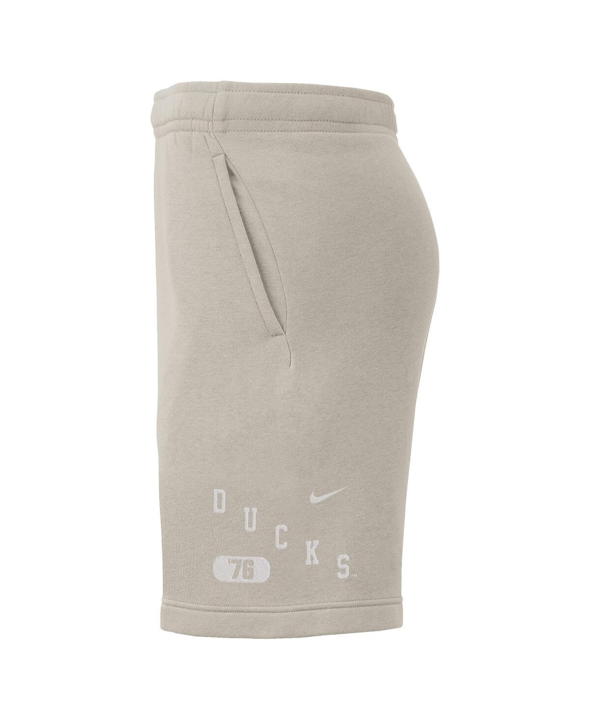 Shop Nike Men's  Cream Oregon Ducks Fleece Shorts