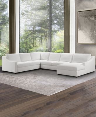 Garcelle 4 Piece Stain-Resistant Fabric Sectional