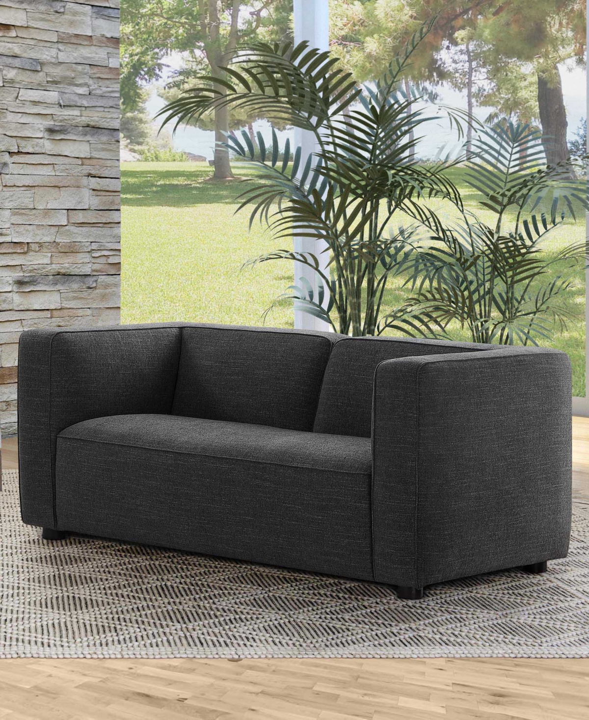 Kyle Stain-Resistant Fabric Loveseat