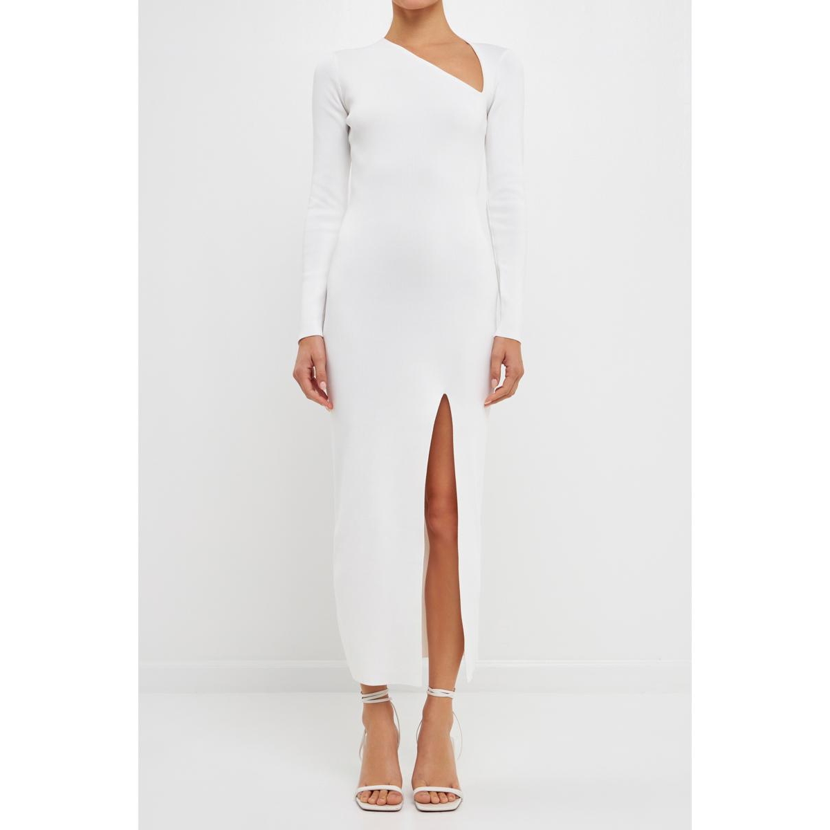 Endless Rose Women's Cut Out Long Sleeve Maxi Dress In White