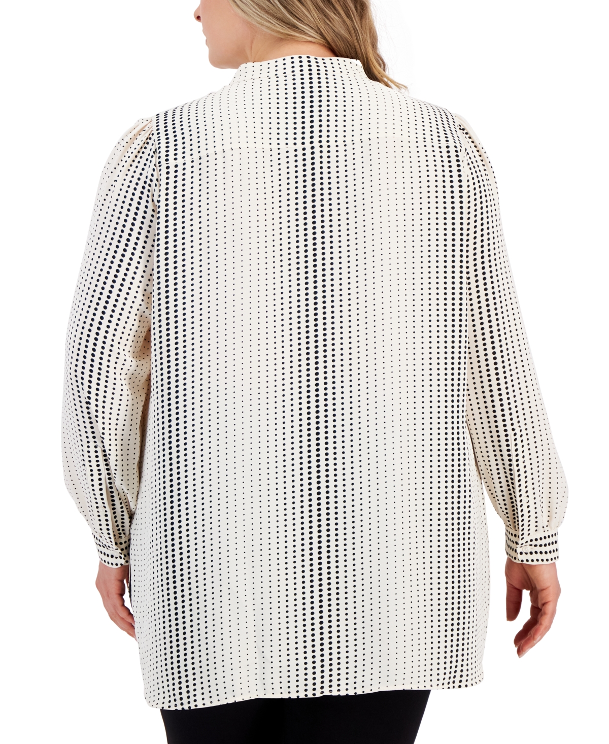 Plus Size Printed Popover Tunic -Anne Black