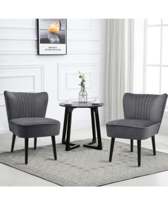 Set of 2 Armless Accent Chair Upholstered Leisure Chair Single Sofa