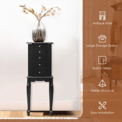 Jewelry Cabinet Storage Chest Standing Organizer
