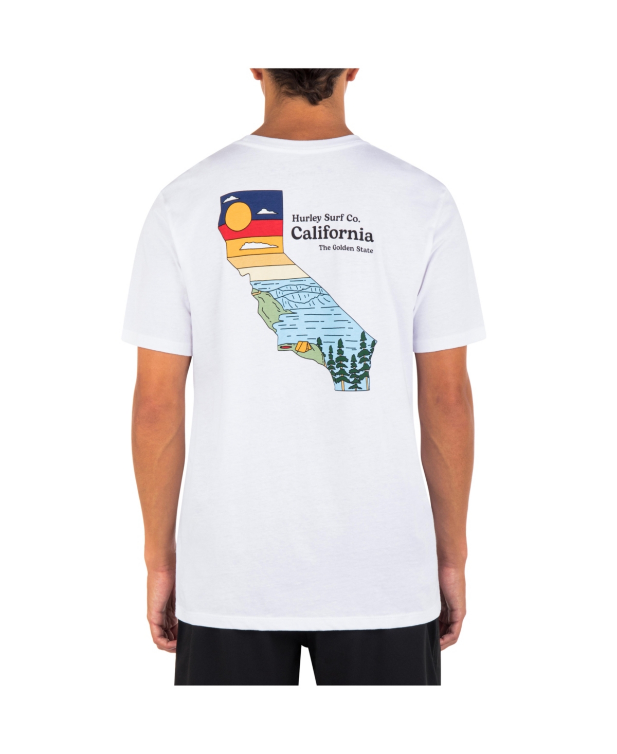 Hurley Men's Everyday State Pride Short Sleeve T-shirt -White