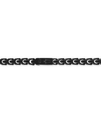 Men's Link Chain 24" Necklace in Black-Plated Stainless Steel