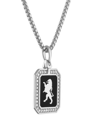 Men's Crest of Bohemia Diamond (1/2 ct. t.w.) Pendant Necklace in Sterling Silver, 24" + 2" extender