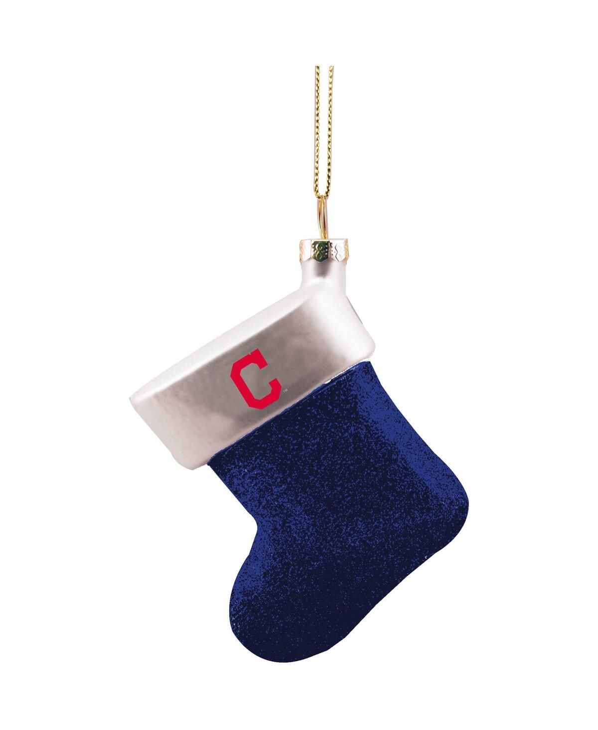 Memory Company Cleveland Guardians Stocking Blown Glass Ornament In Blue