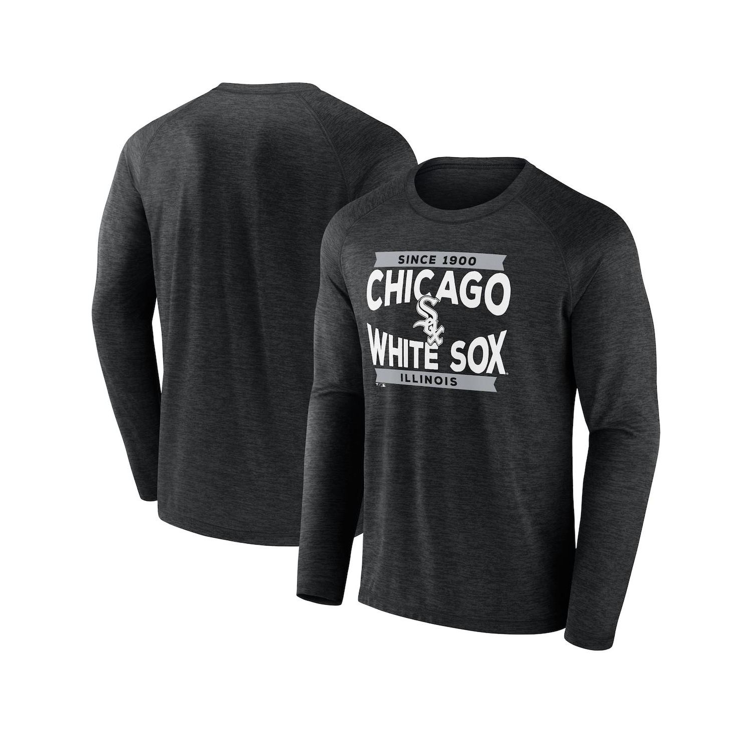 Men's Black Chicago White Sox Heroic Play Raglan Long Sleeve T-shirt