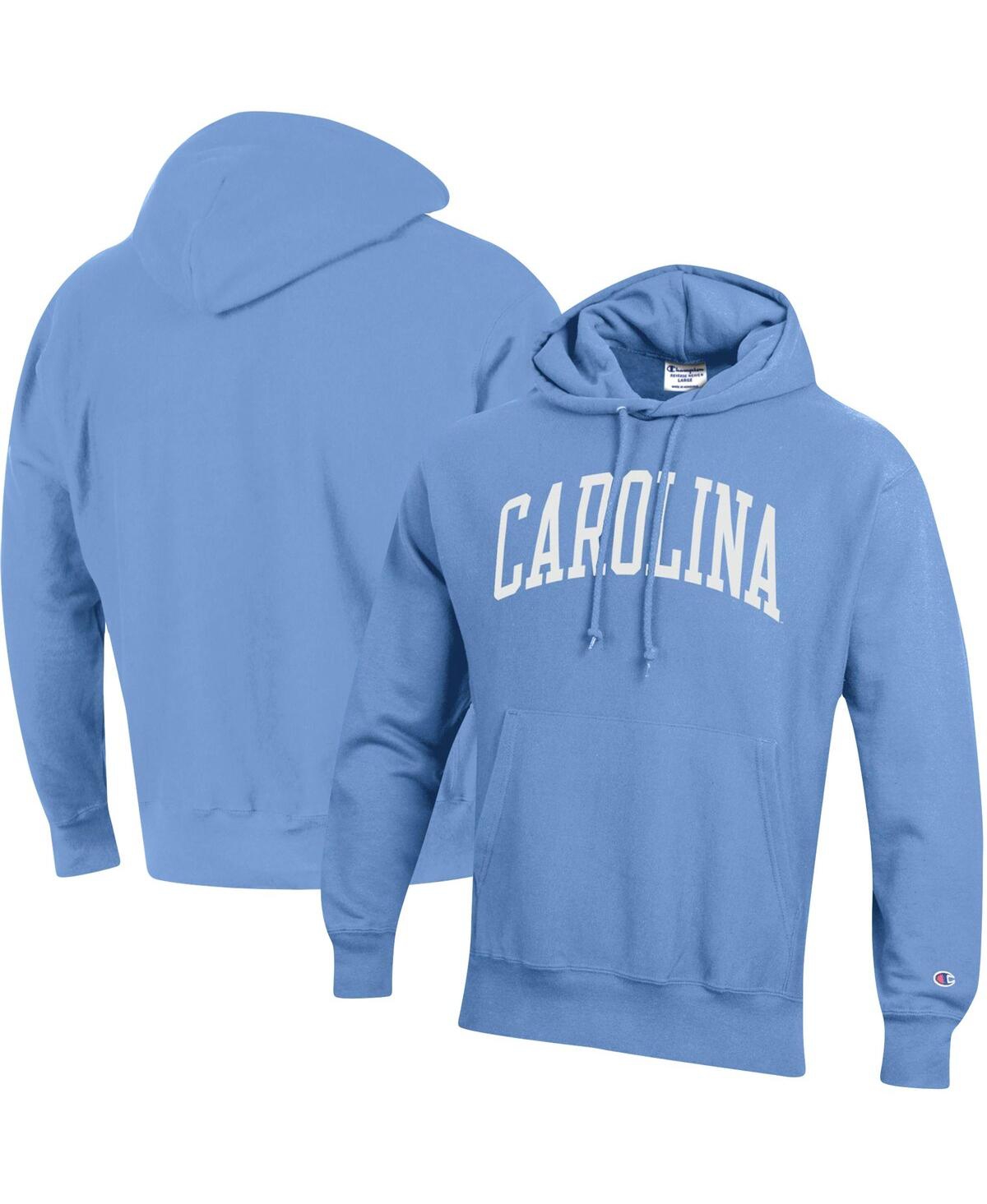 Shop Champion Men's  Carolina Blue North Carolina Tar Heels Team Arch Reverse Weave Pullover Hoodie
