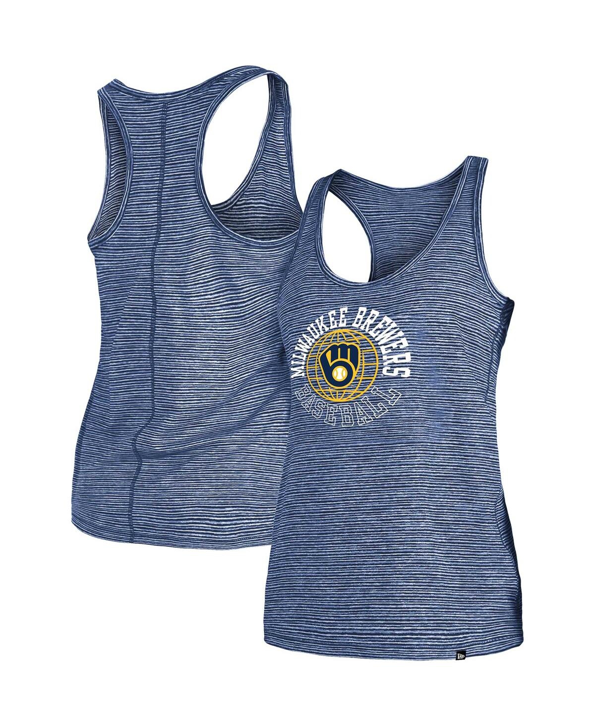 NEW ERA WOMEN'S NEW ERA NAVY MILWAUKEE BREWERS ACTIVE RACERBACK TANK TOP 