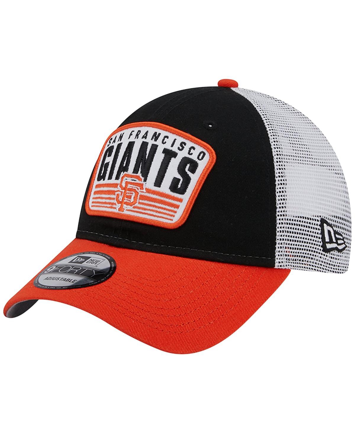 NEW ERA MEN'S NEW ERA BLACK SAN FRANCISCO GIANTS TWO-TONE PATCH 9FORTY SNAPBACK HAT 