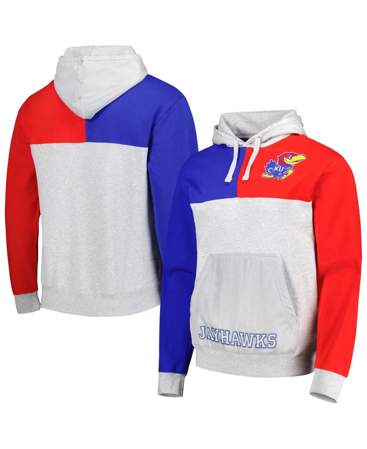 Shop Mitchell & Ness Men's  Heather Gray Kansas Jayhawks Tie-breaker Pullover Hoodie