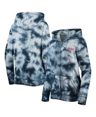 Women's Navy Minnesota Twins Tie-Dye Full-Zip Hoodie