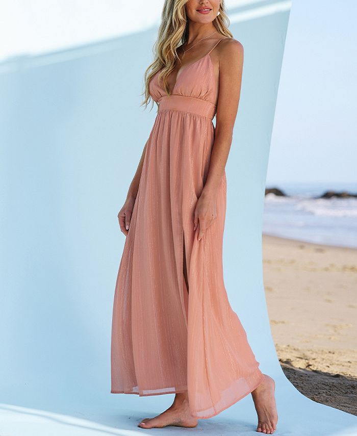 CUPSHE Women's X Madison Beach Wedding Yours Forever LaceUp Maxi Dress