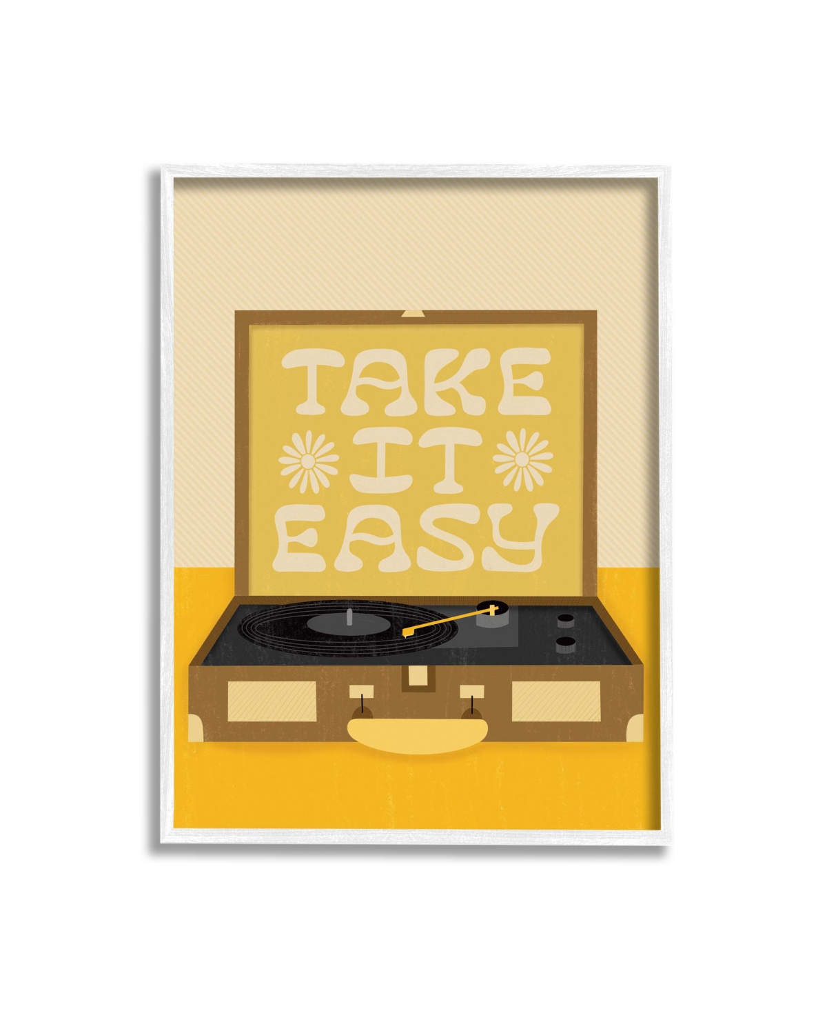 Stupell Industries Take It Easy Record Player Framed Giclee Art, 11" X 1.5" X 14" In Multi-color