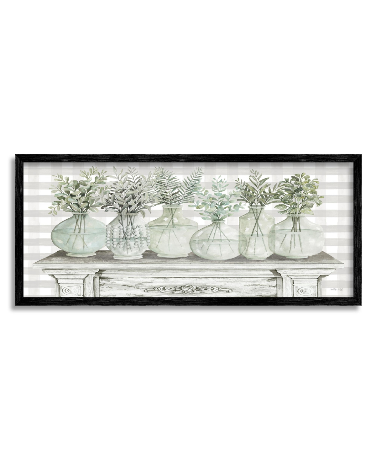Stupell Industries Country Plant Herb Jars Framed Giclee Art, 13" X 1.5" X 30" In Multi-color