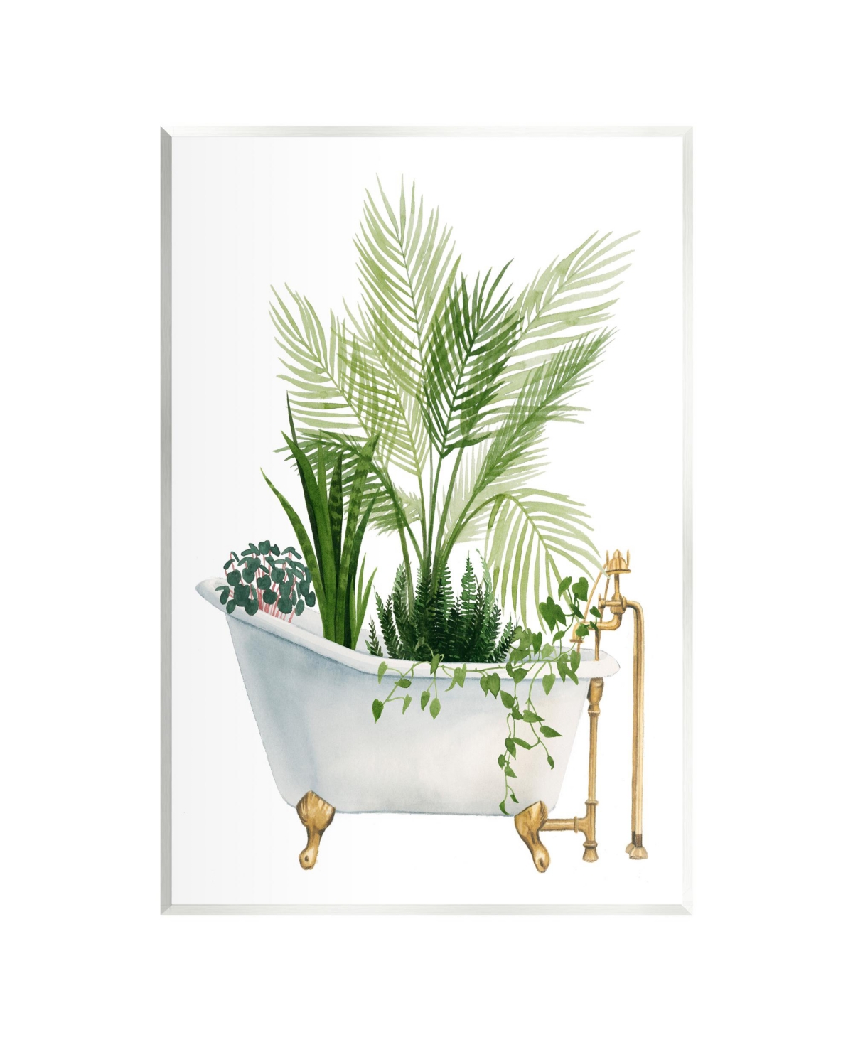 Stupell Industries Various Plants In Vintage-like Tub Wall Plaque Art, 10" X 15" In Multi-color