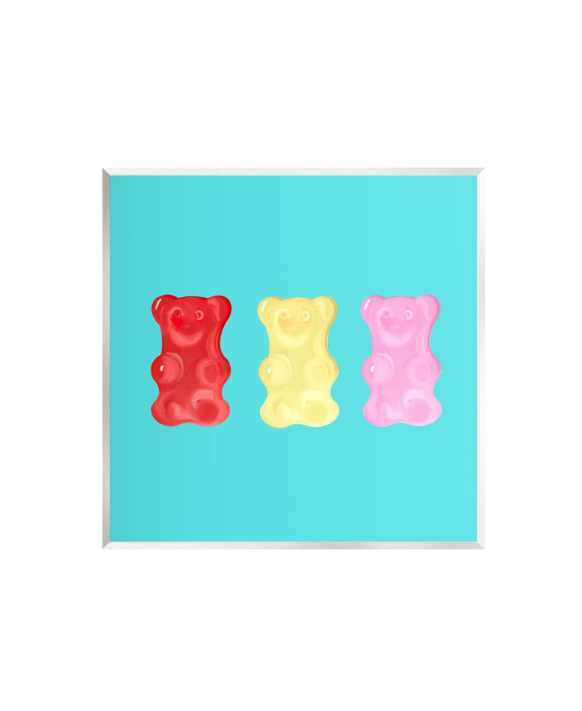 Stupell Industries Cute Gummy Bear Candies Wall Plaque Art, 12" X 12" In Multi-color
