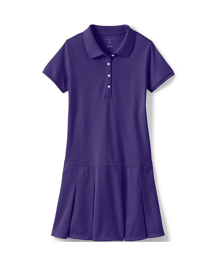 Lands' End Big Girls Plus School Uniform Short Sleeve Mesh Polo Dress ...