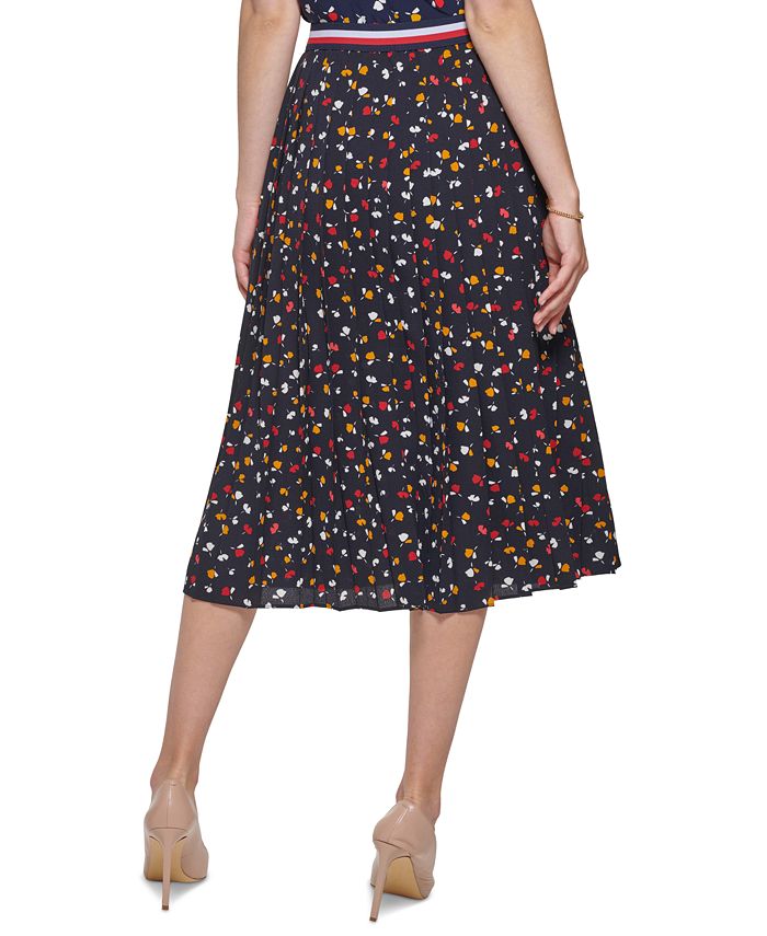 Tommy Hilfiger Women's Floral-Print Pleated Midi Dress - Macy's