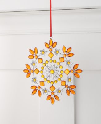 Holiday Lane - Citrus Sunshine Orange Jewel Snowflake