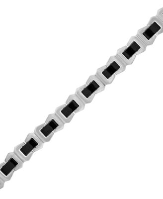 Men's Icon Black Ceramic Bracelet in Stainless Steel