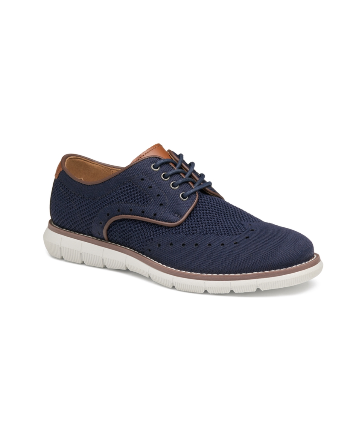 Johnston & Murphy Big Boys Holden Knit Wingtip Lace-up Shoes In Navy Knit