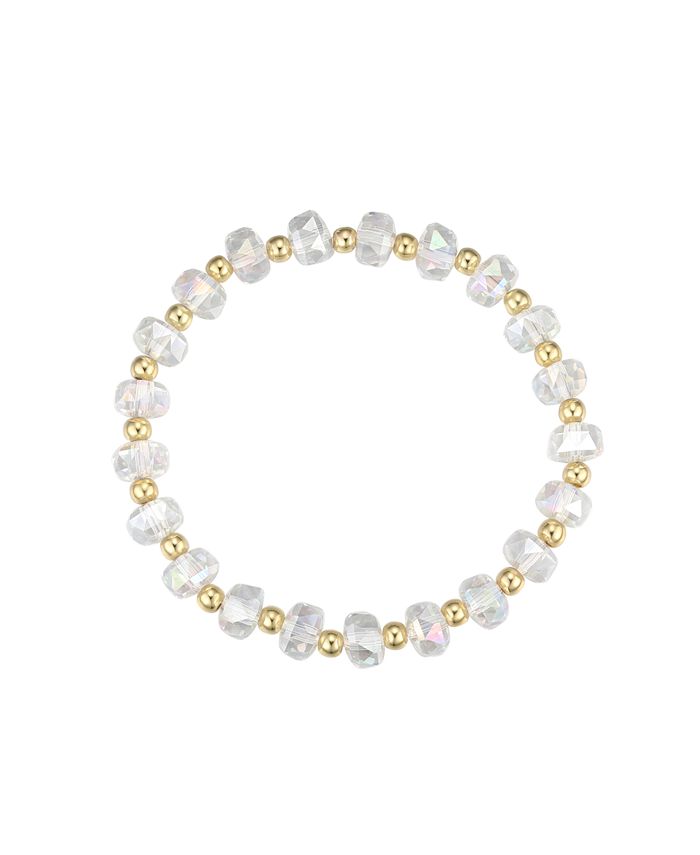 Macy s Clear Crystal and Gold Ball Stretch Bracelet Macy s