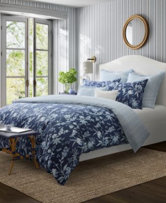 Branch Toile Cotton Reversible 7 Piece Comforter Set, King