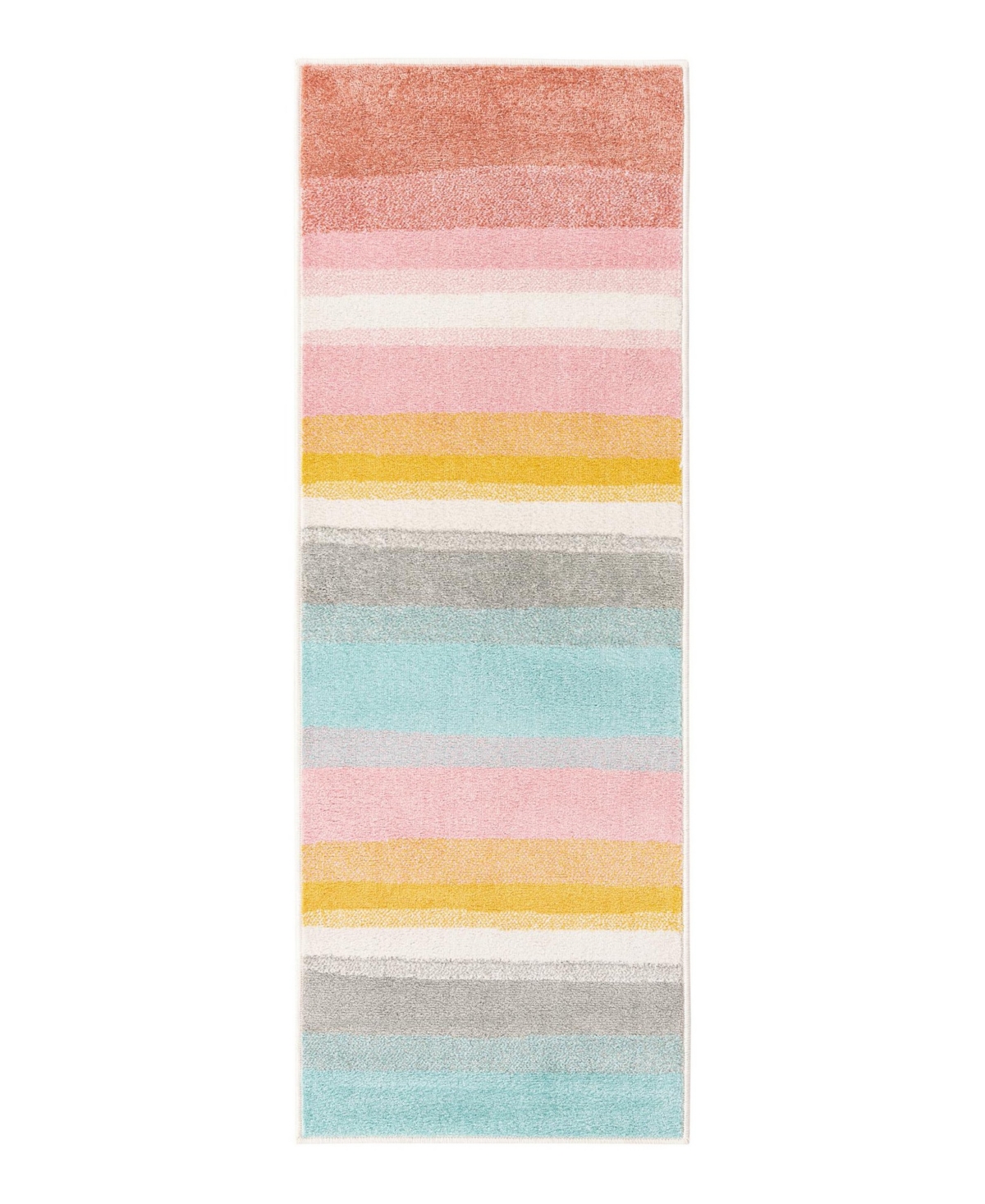 Bayshore Home Campy Kids Pastel Abstract Rainbow 2'2" X 6' Runner Area Rug In Multi