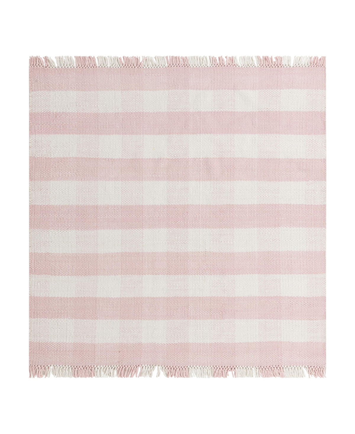 Bayshore Home Pure Plaid Indoor Outdoor Washable Ppd-01 7'10in x 7'10in Square Area Rug - Pink