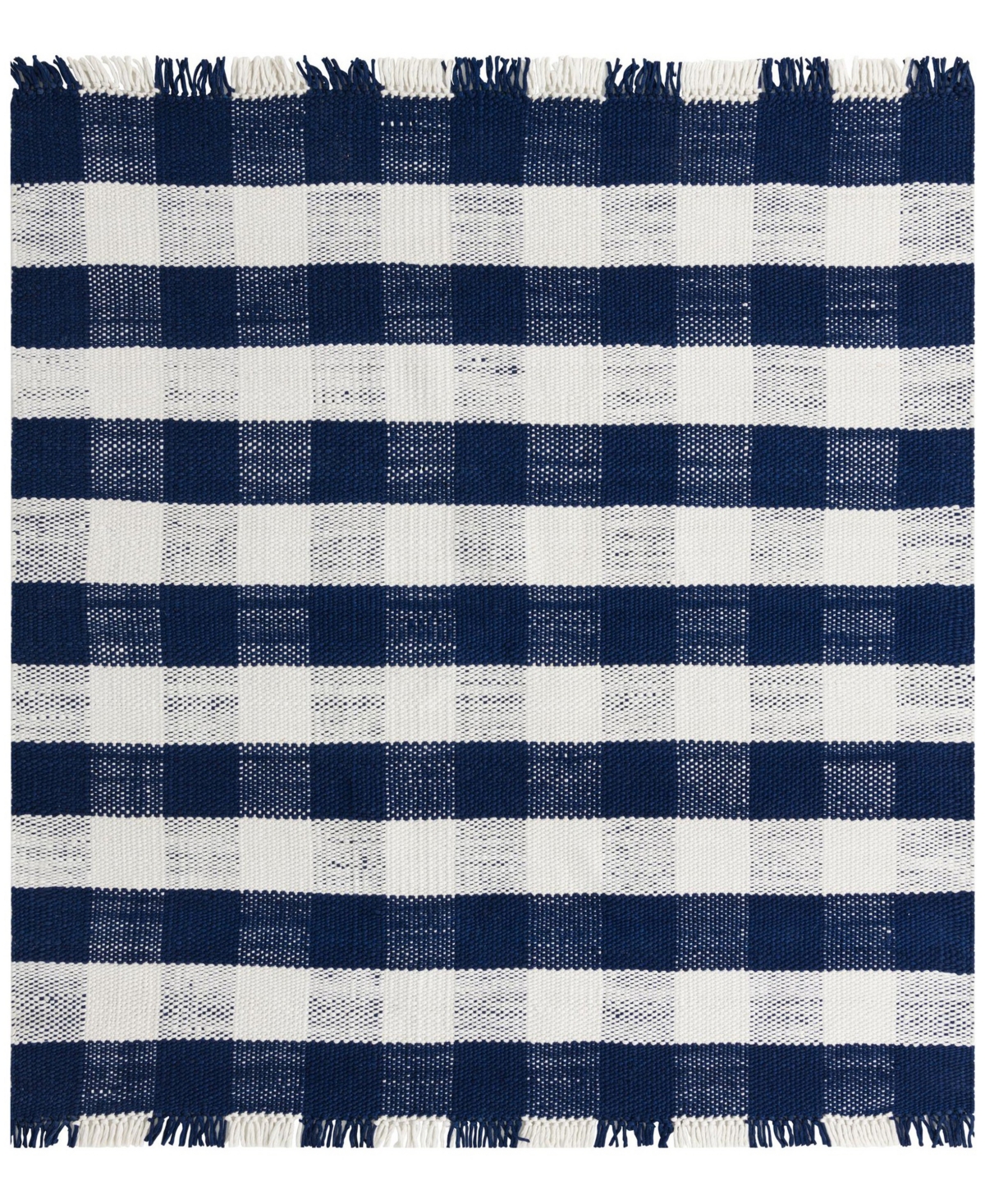 Bayshore Home Pure Plaid Indoor Outdoor Washable Ppd-01 7'10in x 7'10in Square Area Rug - Navy