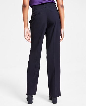 Fitness + Financial Gains™ CURVE: Black Pleated Front Wide Leg Pants