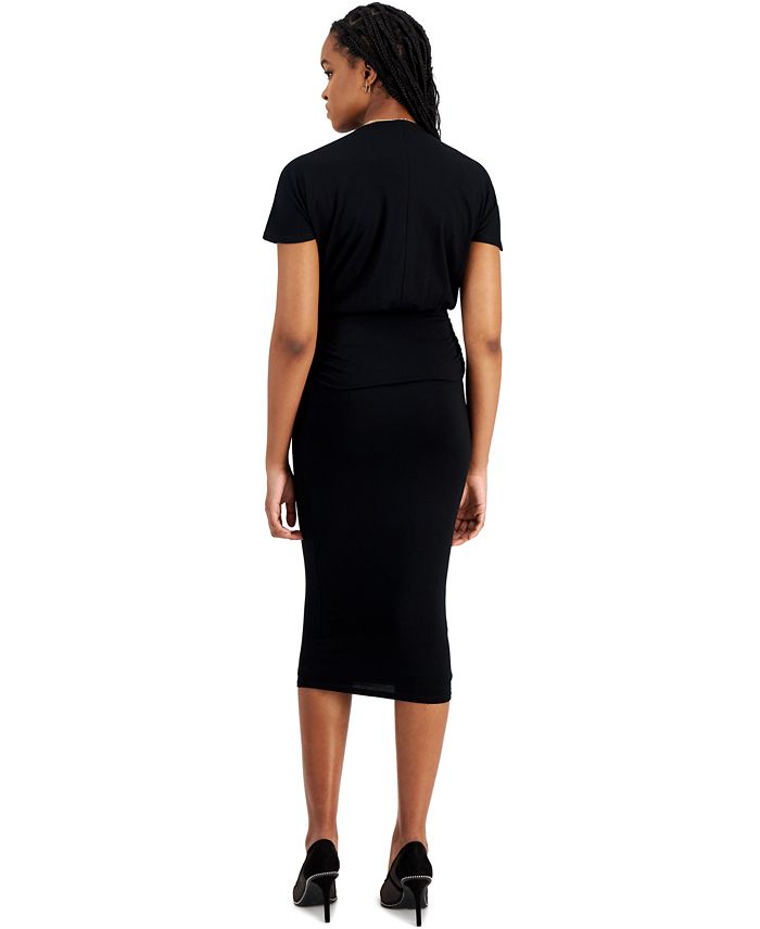 Bar III Women's V-Neck Twist-Front Top & Midi Skirt, Created for Macy's ...