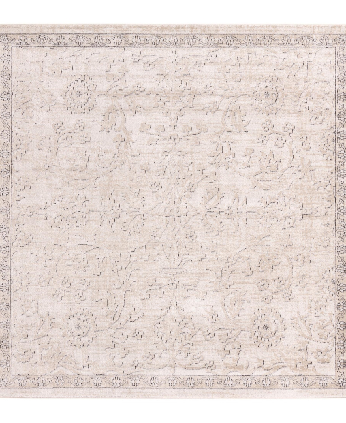 Bayshore Home Wheeler Wlr-02 8' X 8' Square Area Rug In Ivory