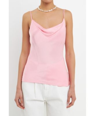 Women's Satin Cowl Neck Top