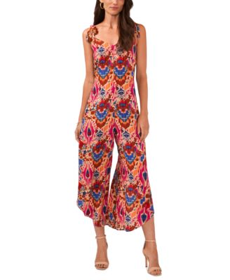 Vince Camuto - Women's Printed Sleeveless Tie Shoulder Jumpsuit