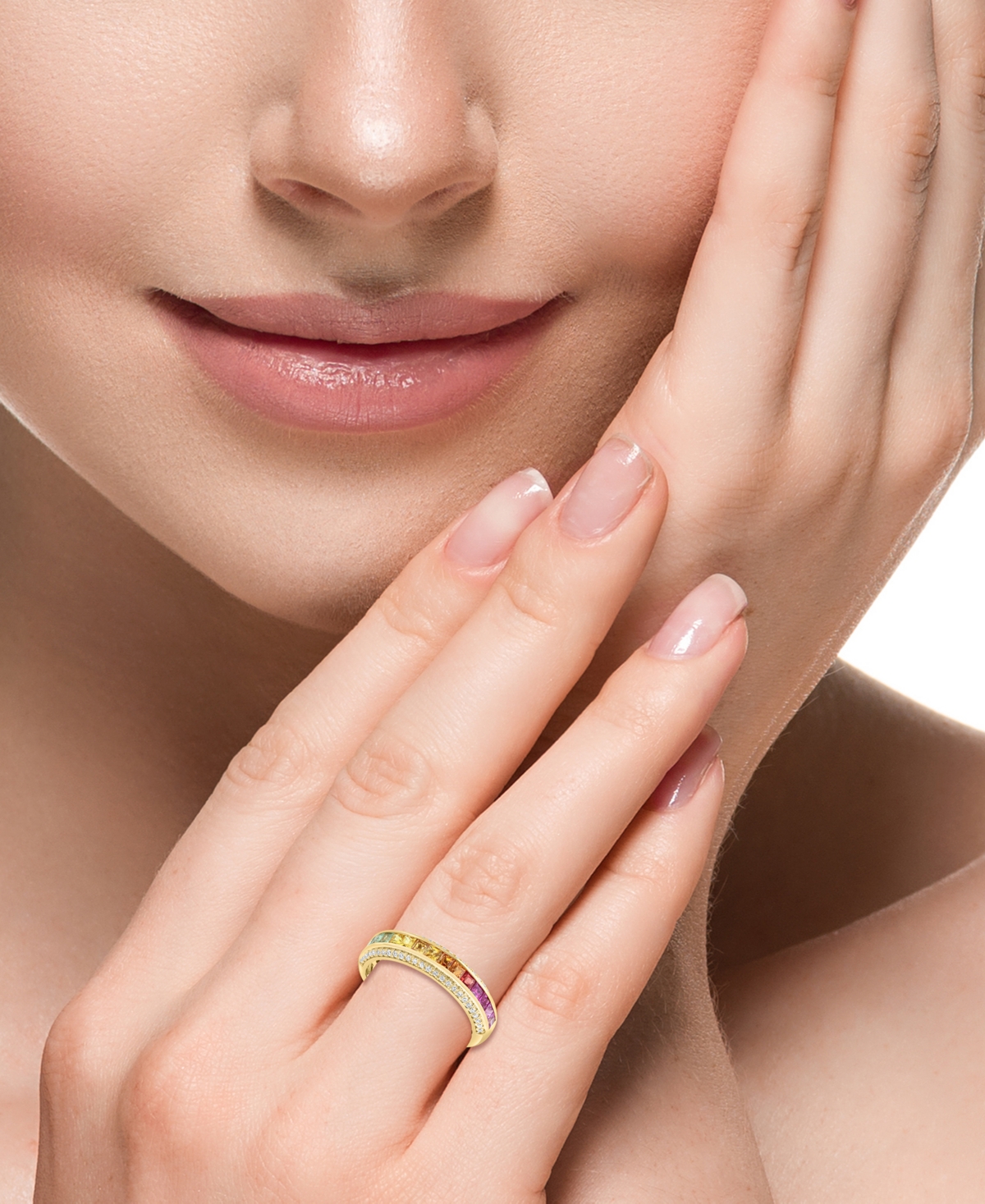 Effy Multi-Sapphire (1/2 ct. t.w.) & Diamond (1/6 ct. t.w.) Band in 14k Gold - 14K Gold