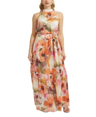 strapless open back dress Guess Rachel floral skater dress W5RK39WGLC2  Therapy Boutique