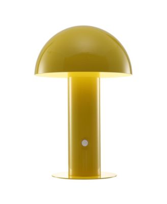 Boletus 10.75" Contemporary Bohemian Rechargeable, Cordless Iron Integrated LED Mushroom Table Lamp