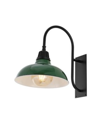 Stanley 12.25" 1-Light Farmhouse Industrial Indoor, Outdoor Iron LED Gooseneck Arm Outdoor Sconce