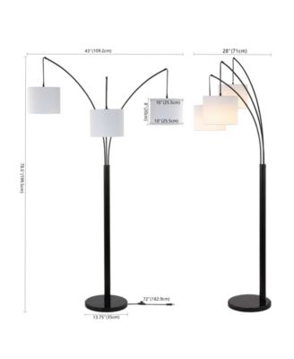 Barrie 78.5" 3-Light Mid-Century Modern Head-Adjustable Iron LED Arc Floor Lamp