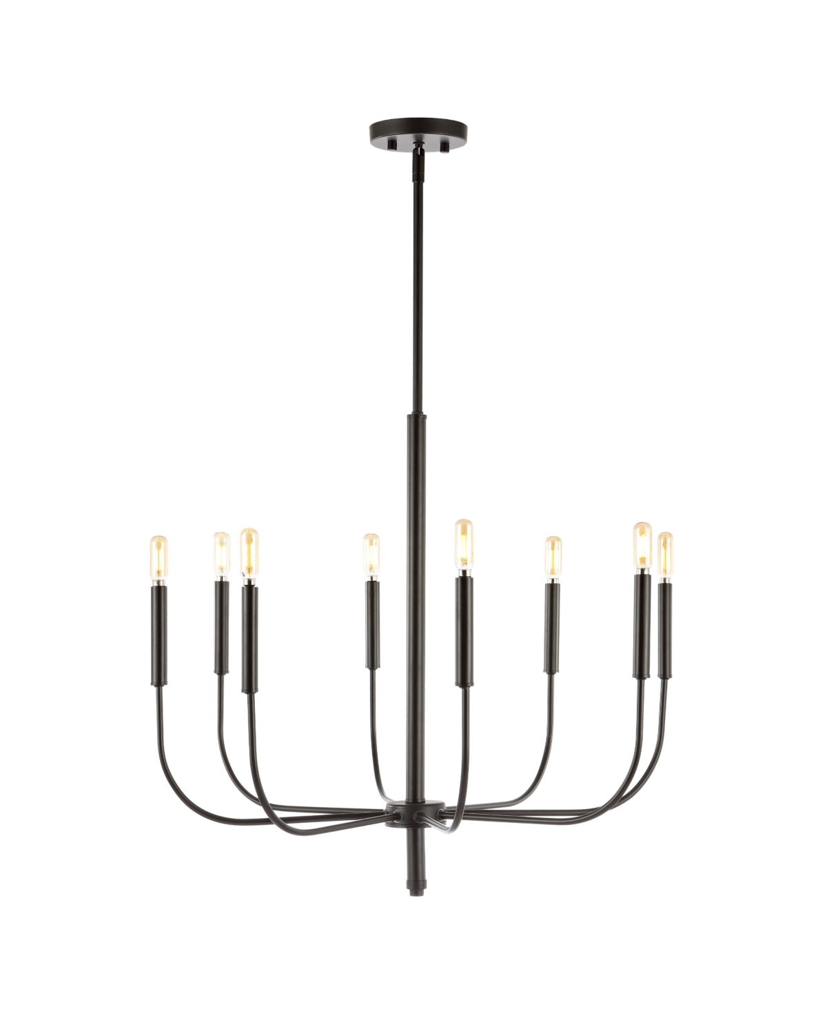Jonathan Y Amoros 27.25" 8-light Modern Mid-century Iron Led Chandelier In Oil Rubbed Bronze