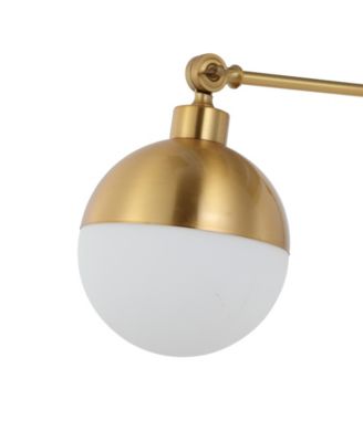 Alba 8" 1-Light Mid-Century Modern Arm-Adjustable Iron, Glass LED Sconce