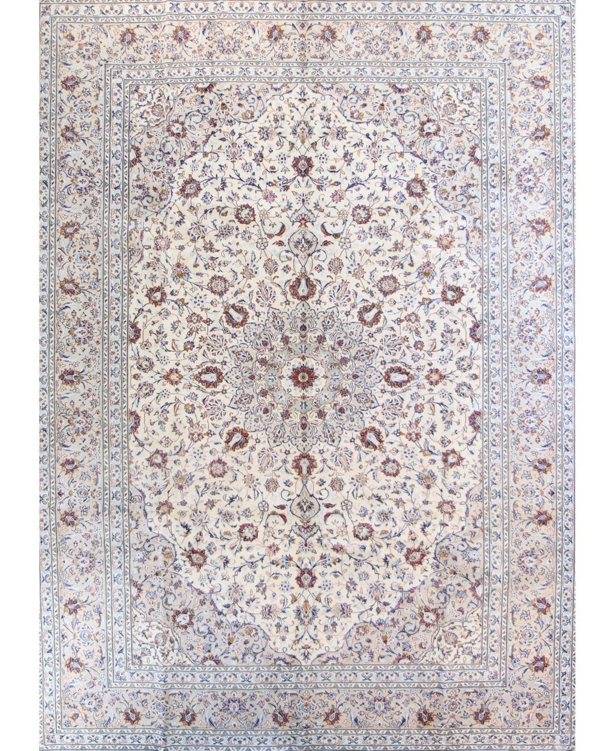 Bb Rugs One of a Kind Kashan 626267 9'9in x 13' Area Rug - Ivory